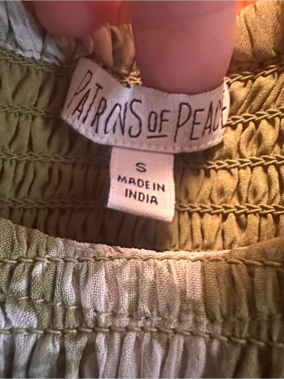 Patrons of Peace Green Floral Tiered Smocked Mini Dress Babydoll Small - Picture 7 of 9